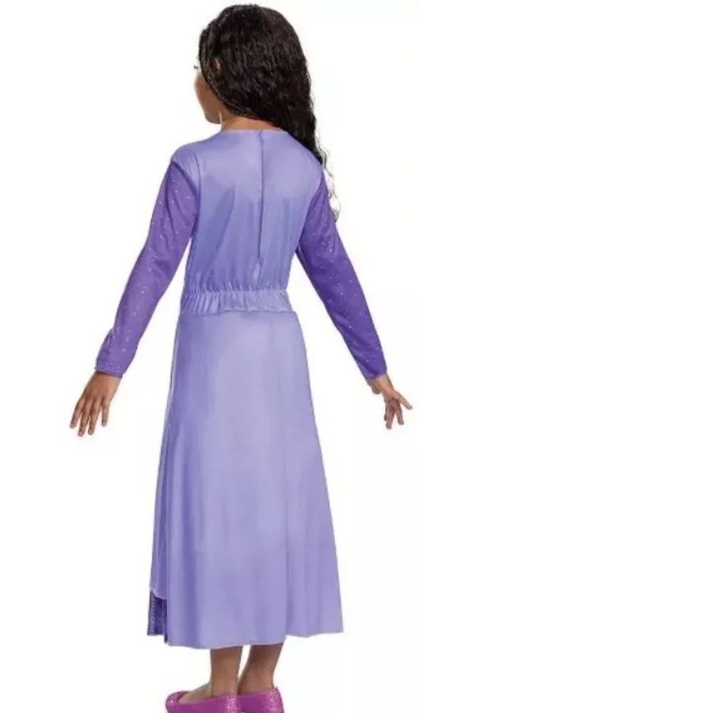 Wish Asha Halloween Costume 4/6 Purple Long Sleeve Dress Princess Girls Disney